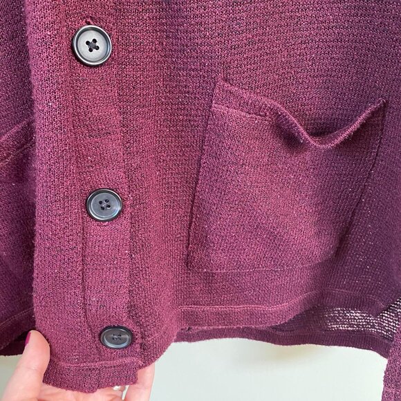 American Eagle Outfitters Maroon Button-up Knit Cardigan Medium - Picture 6 of 10